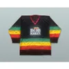 Niestandardowy bob Marley Black Hockey Jersey New Top Sched S-M-L-XL-XXL-3XL-4XL-5XL-6XL