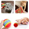 Gökkuşağı Eva Pet Toys Ball İnteraktif Çıngırak Çırpma Eva Ball Eğitim Topları Evcil Oyuncak Oyuncaklar Kedi Köpek Oyun Çiğneme Malzemeleri