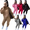 Plush Womens Warm Fluffy Tracksuits Autumn Home Two Piece Set Casual Teddy Long Sleeve Sweatsuit Hoodies Joggers Pants Suit Outdoor