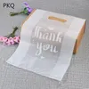 Cadeaupapier 50 STKS Doorschijnend Bedankt Print Plastic Zak Gunst Sieraden Boutique Verpakking Boodschappentassen Met Handvat1326G