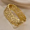 Flashbuy Chunky Gold Color Charm Liść szerokie stalowe bransoletki dla kobiet mężczyzn design nadgarstka wodoodporna biżuteria 231221