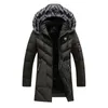 Men Winter Trench Coats Long Down Jackets Hooded Casual High Quality Male Cotton Slim Warm Parkas Fleece 231220