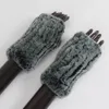 Vinter äkta päls Golve Women Outdoor Warm 100 Rex Rabbit Gloves Knit Thick Natural Soft Mittens 231220