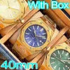 Luxe automatische horloges Men Modeontwerper Kijk 40 mm datum rose goud zilver zwart gezicht mechanische horloges 316 roestvrijstalen menwatch relojes met doos