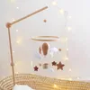 Air Balloon Baby Rattle Toys Wood Mobile Musical Bell Hanging Toy 0-12 Månadfödd spädbarn Crib Gift Holder Brackets 231221