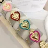 Charm Bracelets 5Pcs Fashion Cross 18k Gold Plated Hand-woven Bracelet Colorful Bead Heart Friendship Lovers Gift