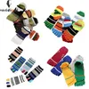 10 Pairs Sport Five Finger Socks Mens Cotton Striped Letter Soft Street Fashion Bright Color Ankle No Show With Toes 231221