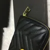 Women wallet black Zig Zag wallets Credit card holder leather long zipper marmont Coin purse Fashion love clutch wallets272K