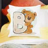 45x45cm 26 English Alphabet A Z Print Cushion Cover Home Cartoon Bear Sofa Children Room Decor Cute Animal Pillowcase 231221