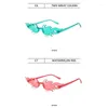 Lunettes de soleil en forme de flamme de feu pour femmes, tendance, sans bords, monture métallique, UV400, pour fête, Cosplay