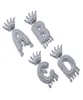 Hip Hop Iced Out AZ No Custom Name Crown Drip Letter Pendant Necklace Chain Gold Silver Color Cubic Zircon Jewelry2236557