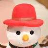 1pc 25 35 45CM Lovely Snowman Plush Toys Soft Stuffed Animal Doll Christmas Decoration Pillow For Children Kids Gifts 231220