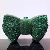 est Strass Verde/Nero Pochette Fiocco Diamante di lusso Donna Pochette da sera rossa Borse Borsa da sposa Borsa con pietre 231220