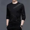 Men's T-Shirts Streetwear Fashion Men Long Sleeve T-shirt Spring Autumn Basic Business Male Clothes Jersey Korean Bottoming Loose Casual TopsL2312.21