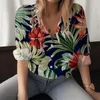 Женские блузки с тропическими растениями и цветами, женская рубашка с 3D принтом, модная красивая уличная одежда, повседневная одежда в стиле Харадзюку с длинными рукавами