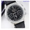 Relógios Patek de luxo para homens com função complexa de nível cronômetro manual mecânico relógio masculino 5271p-001 disco preto original diamante capa inferior dupla