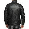 Jackets masculinos Black Solted Leather Jacket Slim Fit Biker Trends Fashion