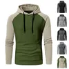 Erkek Hoodies Erkekler Sonbahar ve Kış Günlük Moda Kazak İnce Patchwork Hoodie Sweatshirt için Hafif Sweatshirt