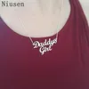 Moda colar da menina do papai nome personalizado colar menina crianças amor dia dos pais pai presente para crianças aniversário gift263t