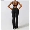 Active Set New Women Sports Jumpsuit Yoga Suit Fitness Gym Set Rompers Stretch Fe Push Up Workout Bodysuits Women Training SportsWearl231221