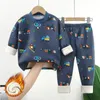 Ensembles de vêtements pour enfants d'hiver Pyjamas en polaire chauds pour garçons et filles épaissir vêtements de nuit pour enfants velours bébé sous-vêtements thermiques 231220