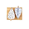 Plates Creative Japanese Leaf Form Ceramic Multi-Grid Torked Fruit Dish Sushi Snack Plate Sauce Set Home Deco Dessert