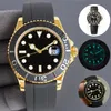 Jacht luksusowe męskie zegarek brązowy ceramika 40 mm 44 mm Automatyczne 904L Stal nierdzewna automatyczna kalendarz Sapphire Mirror Klasyczne wodoodporne Wodoodporne Wristswatch S