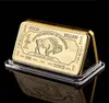 금속 공예 1OS USA Buffalo Rare Coin 100 Mill 999 Fine American Gold Plated Bar8952635