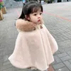 Baby Kids Clothes Girl Cloak Windproof Shawl Coat Autumn And Winter Clothing Children Thickened Hooded Jacket for 16 Years old 231220