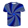 Homens Camisetas Moda Vortex Vertigo Ficção Científica 3D Impressão Unissex Casual Manga Curta Streetwear Tee Tops Roupas de Grandes Dimensões