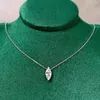 Vinregem 18K or blanc 5 10MM taille Marquise laboratoire saphir pierres précieuses colliers pendentif 925 en argent Sterling bijoux fins en gros