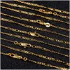 Chaînes 10pcs or 2mm taille collier figaro 16-30 pouces mode femme bijoux simple chaîne de pull prix d'usine peut être livraison directe dhjle