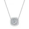 Catene NL017935 Lefei Moda Lusso Trendy Classico Moissanite Collana quadrata con diamanti incastonati per le donne Regalo di gioielli in argento 925