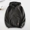 Männer Sweatshirt Kapuzenzipup verdickte Hoodies Winter Feste Farbe Mode warmer Hoodie mit Reißverschluss Dekor elastische Manschette große Tasche 231220