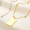 High Quality Pendant Necklace Chain Brand Letter Pendants Fashion Women Gold Silver Stainless Steel Crystal Necklaces Choker Wedding Jewelry Gifts Accessories