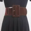 Bälten Kvinnor Runway Fashion Patent Leather Elastic Cummerbunds Female Dress Corsets Waistband Decoration Wide Belt R2629