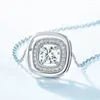 NL017935 Lefei Mode Luxe Trendy Klassieke Moissanite Diamantenset Fijne Vierkante Ketting Voor Vrouwen 925 Zilver Partij Sieraden Cadeau