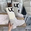 Designer 2024 Women's Fashion Snow Boots Platform Sols Stretch Gebreide stiksel thermische sokken Martin -platformlaarzen