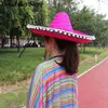 Wide Brim Hats Bucket Hats Oversized Bucket Hats Cosplay Witch Sombrero Retro Tassel Beach Panama Men Women Party Sun Hat Large Size Cool Raffia SombreroL231221