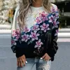 Men's Hoodies Ladies Boutique Delicate Floral Print Hoodie Street Casual Wear Fashion Sweatshirt Winter Warm