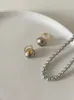 Kolczyki designerskie płaskie kolczyki perłowe w konopie szarości dla kobiet 925 STRIBLING SREBRY STUD Modna Gold Kolor Wesela Wesela Biżuteria