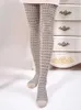 Kadınlar İngiliz tarzı retro pastel külotlu çorap kalın yün karışımı yumuşak elastik moda sıcak tayt