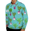 Męskie Polos Rzodkiety swobodne koszulki warzywne koszulka polo Mężczyzn chłodny sprężyn z długim rękawem Ubranie graficzne duże rozmiar 5xl 6xl