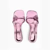 Dress Shoes TRAF 2023 Sandals For Women Pink Shell Slippers Slides Summer Elegant Open Toe Heels Party Wedding Office Casual Sweet Slingback