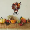 Parti Dekorasyonu Cadılar Bayramı Çelenk Ön Kapı Gnome, Perili Ev Çiftlik Evi Kapalı Açık Pencere İçin Bacaklar ile