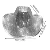 فريدة من نوعها ديسكو كرات رعاة البقر قبعة النيون اللامع اللمعان رعاة البقر قبعة رعاة البقر مع المجوهرات الزجاجية ذات النسخ الزجاجية