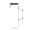 1000ML 1500ML Thickened Glass Kettle Bamboo Lid With Filter Cover Can Be Added To The For Juice And Coffee 231221