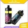 オリジナルドイツ出荷12000パフ使い捨ての電子タバコ蒸気ペン16ml vape 2％5％充電式蒸気がrgb光で使い捨て