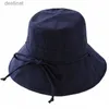 Chapeaux à bord large chapeau seau d'été coton noir couleur couleur solide simple bob hip hop chapeau seau masculin panama plage pêche au soleil décontracté pêcheur capsl231221