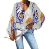 Women's Blouses Polynesian Tribal Tongan Totem Tattoo Tonga Prints Spring Autumn Women Loose Lantern Sleeve Oversize Chiffon Elegant